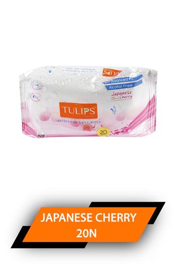 Tulips Wet Wipes Japanese Cherry 20n